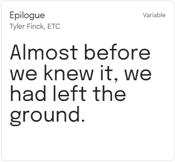 Epilogue