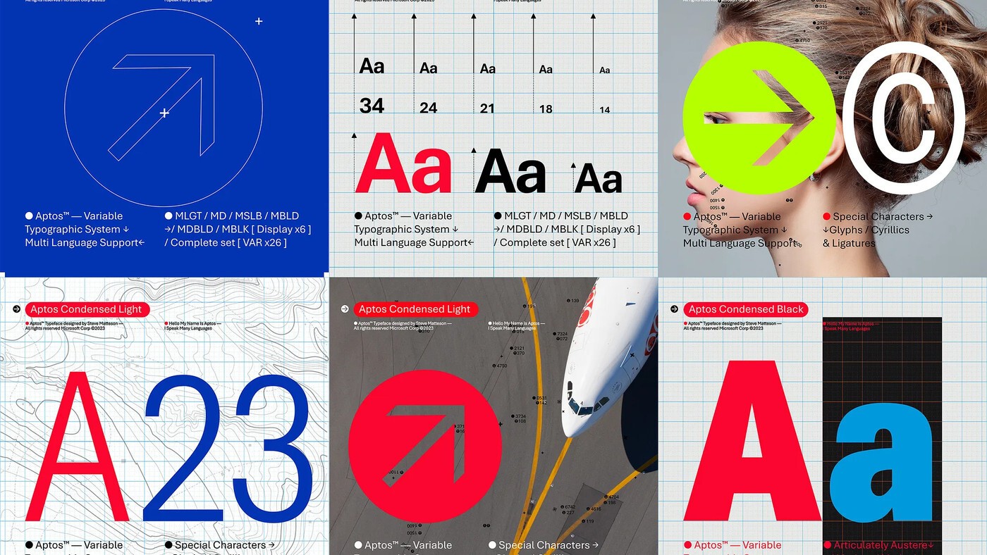 Aptos font v PowerPointe