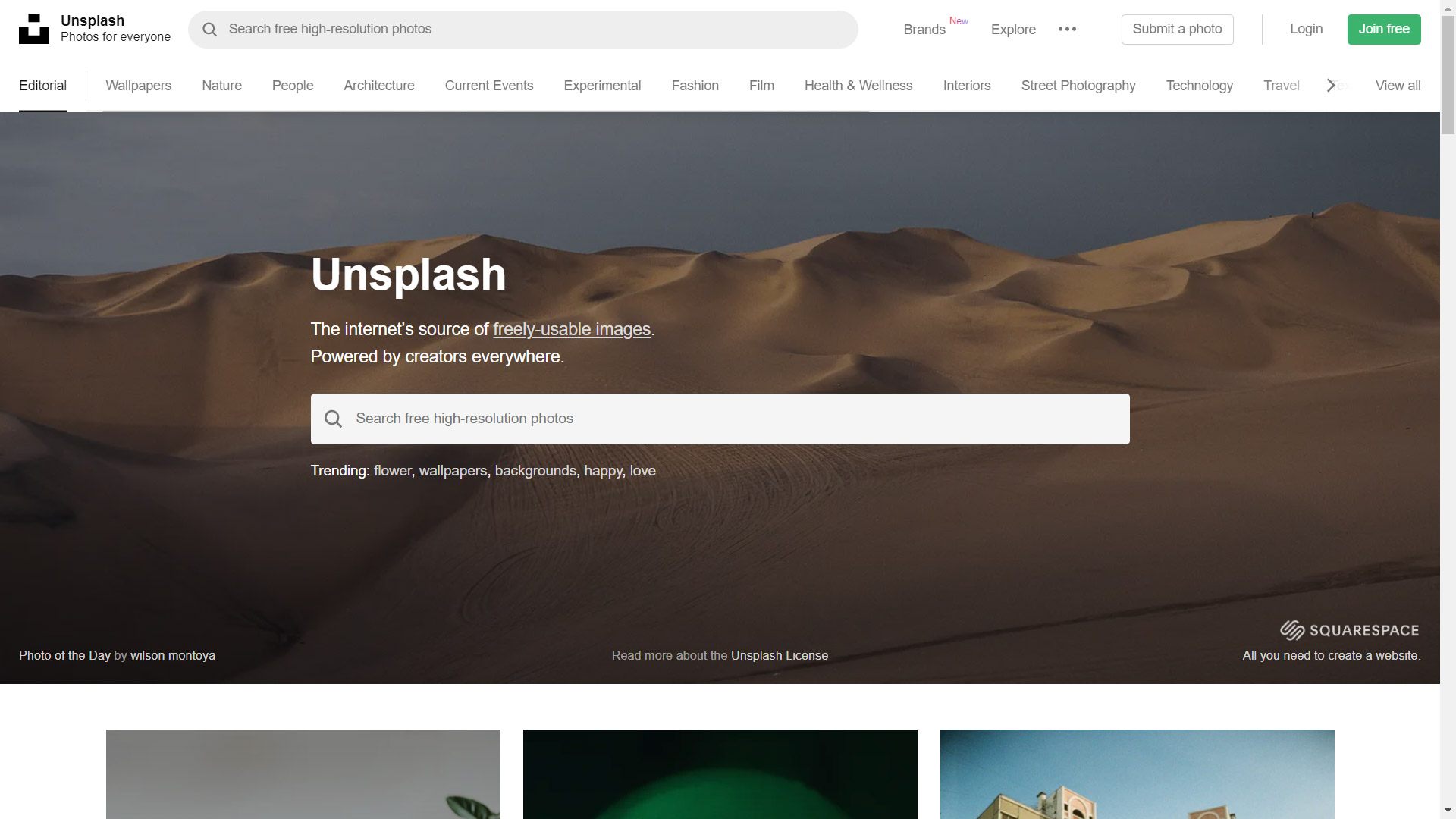 Unsplash logo banner