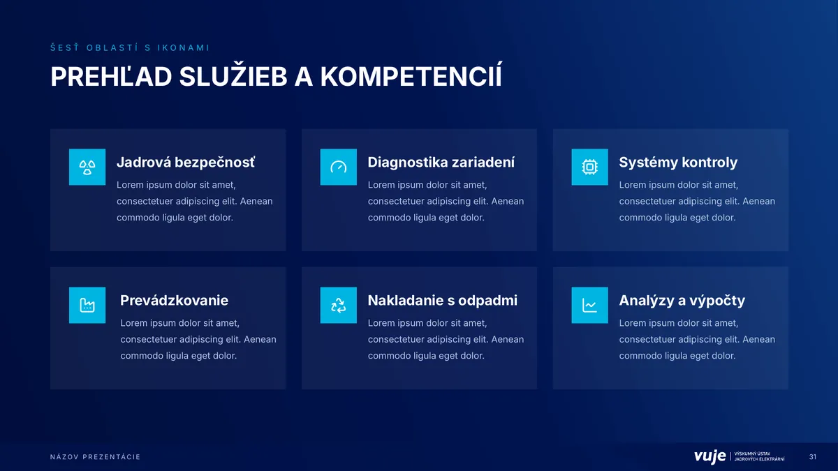 Slajd v nové šabloně VUJE